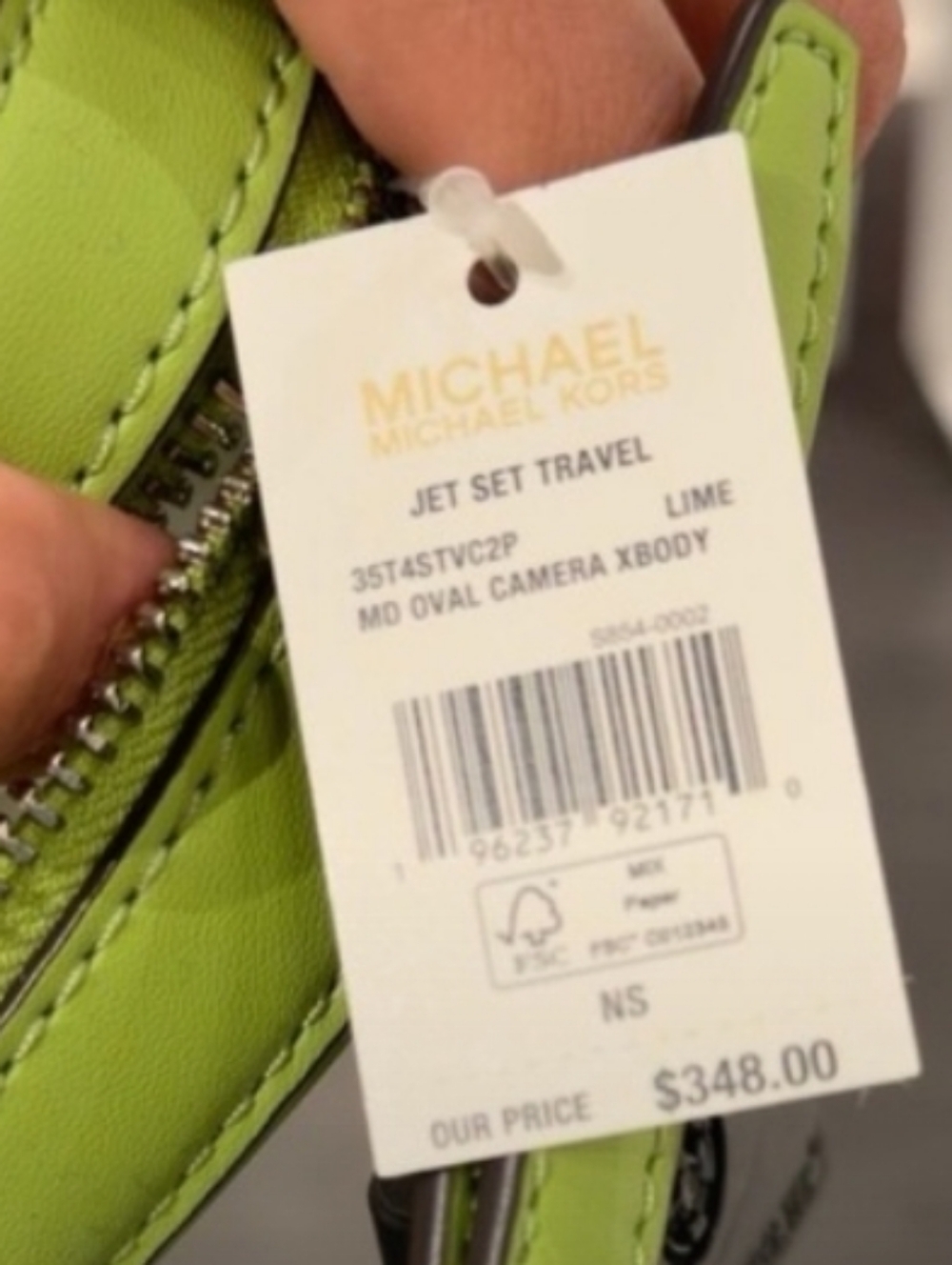 Michael Kors-Jet Set Travel Oval Camera Crossbody Bag (Lime 🍋‍🟩) - Picture 4 of 10